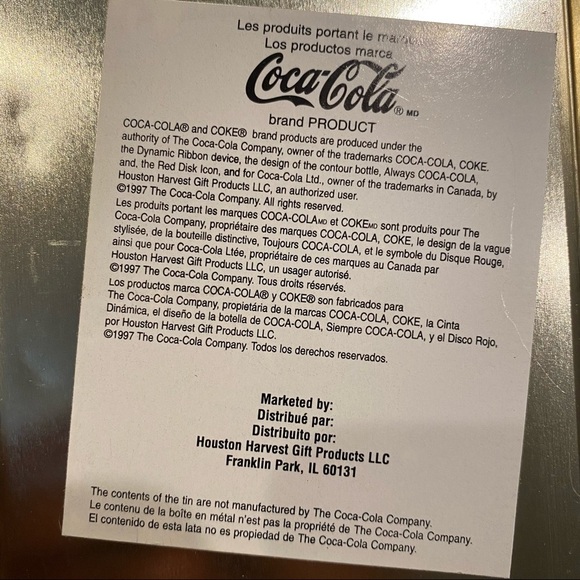 Vintage Coca Cola Mini Tin Storage 3.5in x 2.5in x 5.25in - Picture 3 of 6